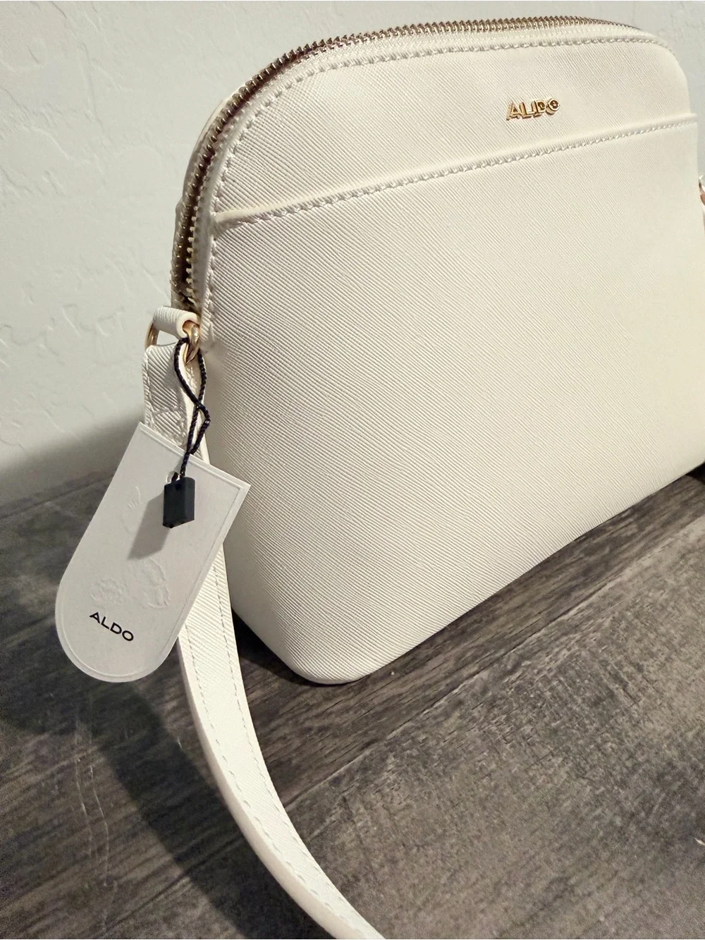 Aldo Cream White Crossbody Bag with Gold Hardware